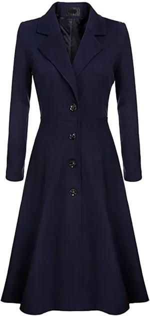 2023 Women Swing Double Breasted Pea Coat Winter Fashion Woolen Coats Trendy Casual Long Overcoat Plus Size Suit Jacket