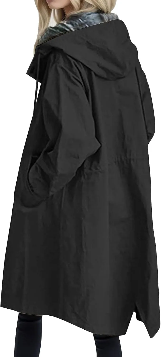2024 Women's Trench Coat Long Double-Breasted Spring Fashion Windbreaker Jackets Cute Classic Lapel Slim Overcoat Outerwear
