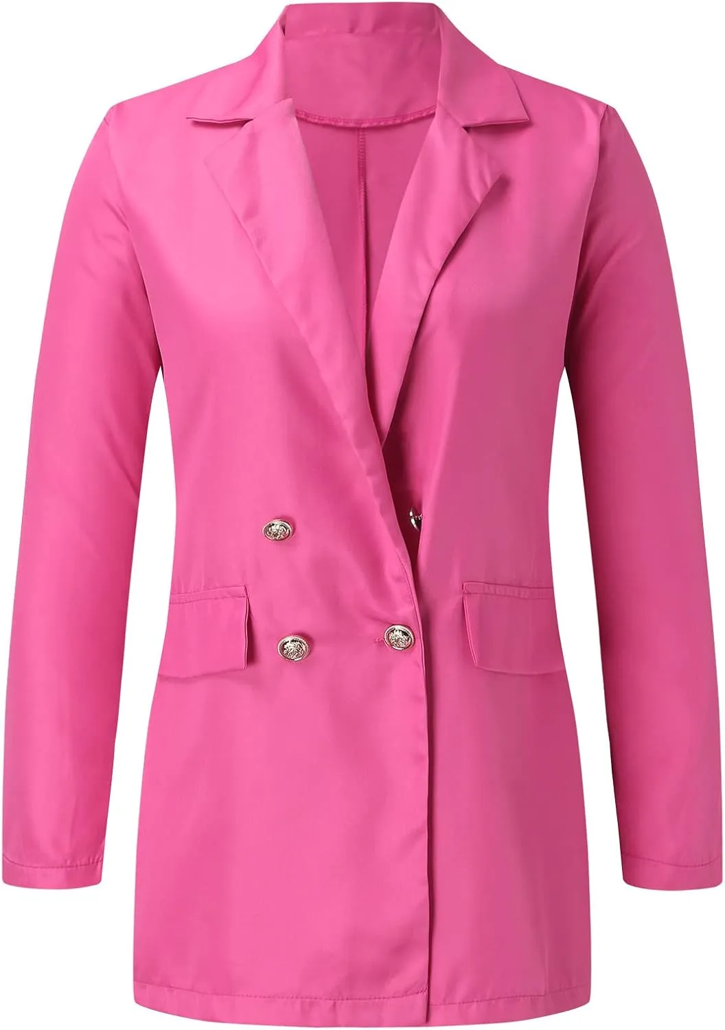 Blazer for Women Button 3/4 Sleeve Pocket Lapel Elegant Trendy Comfortable Solid Color Stylish Suit Jackets