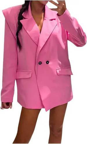Blazer for Women Button Long Sleeve Pocket Lapel Elegant Trendy Comfortable Comfort Fit Fashion Suit Jackets