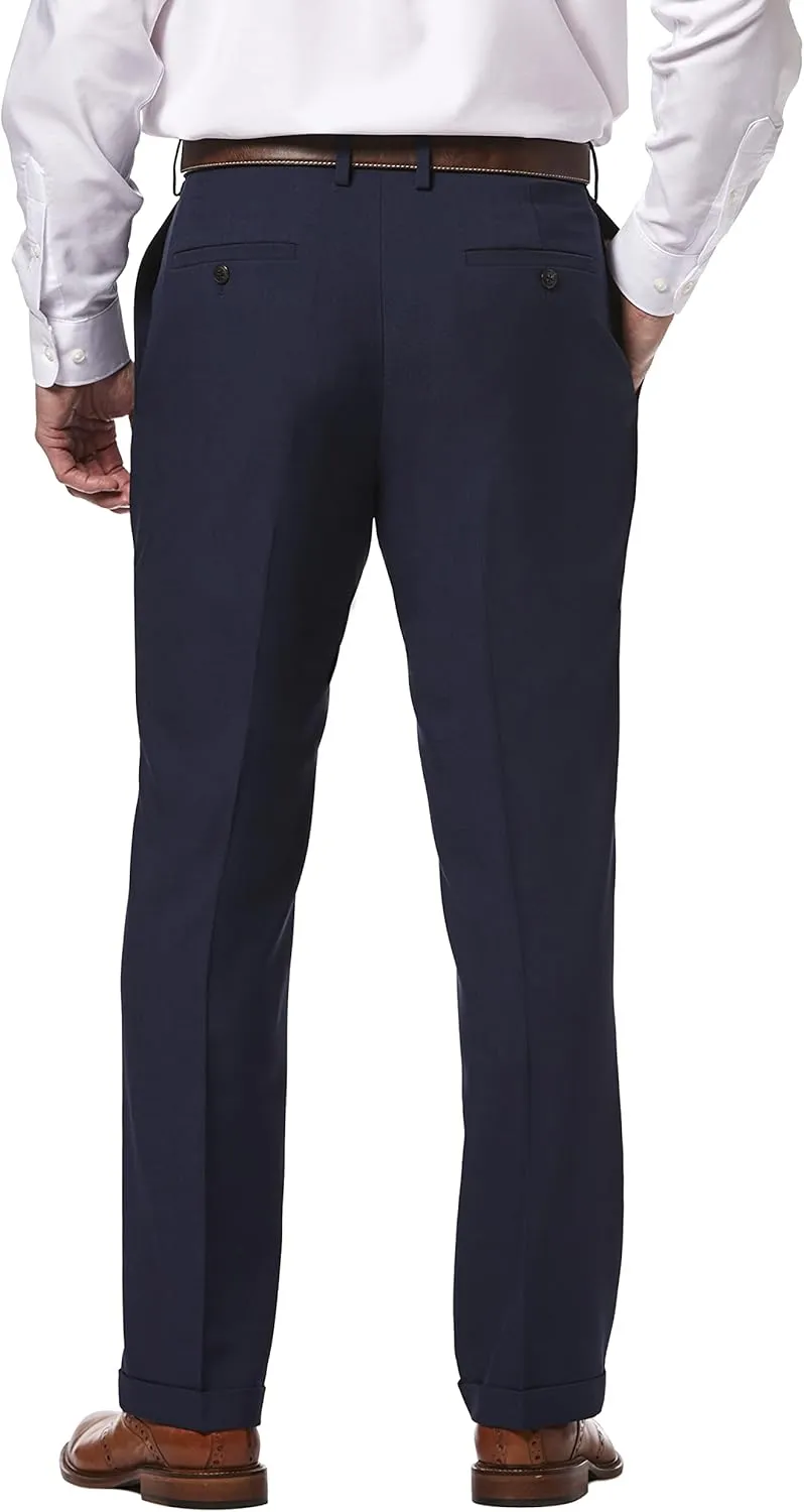Haggar Men's E-CLO Repreve Stria Pleat Front Dress Pant