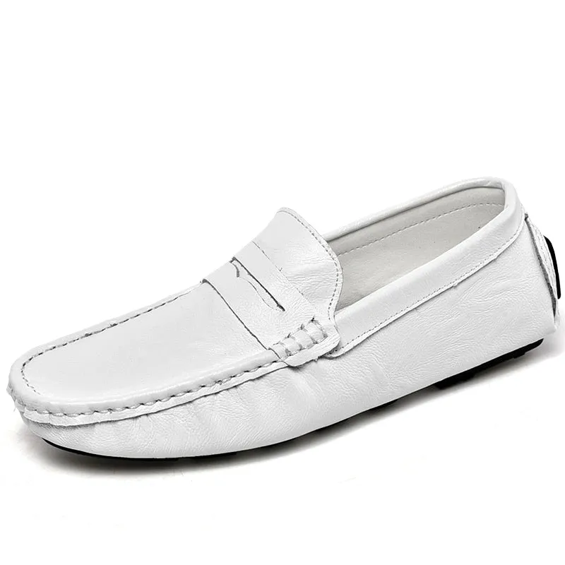 Hnzxzm Brand Leather Men's Shoes Loafers Slip-On Dress Shoes Men's Moccasin High Quality Black Outdoor Fashion Soft Sole Casual Shoes