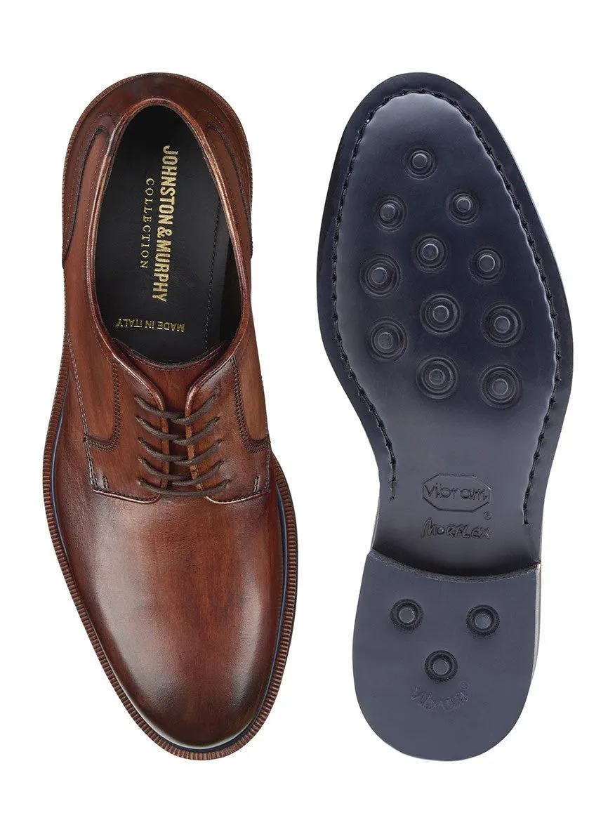 J & M Collection Hartley Plain Toe in Brown Italian Calfskin