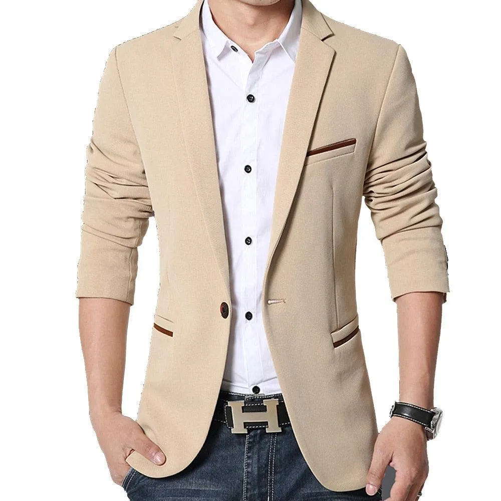Mens Casual Blazers Autumn Fashion Slim Suit