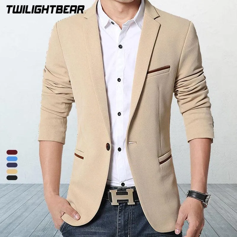 Mens Casual Blazers Autumn Fashion Slim Suit