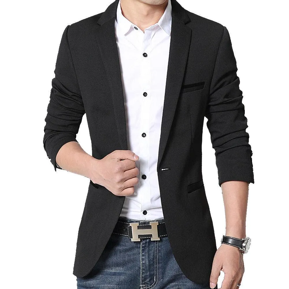 Mens Casual Blazers Autumn Fashion Slim Suit