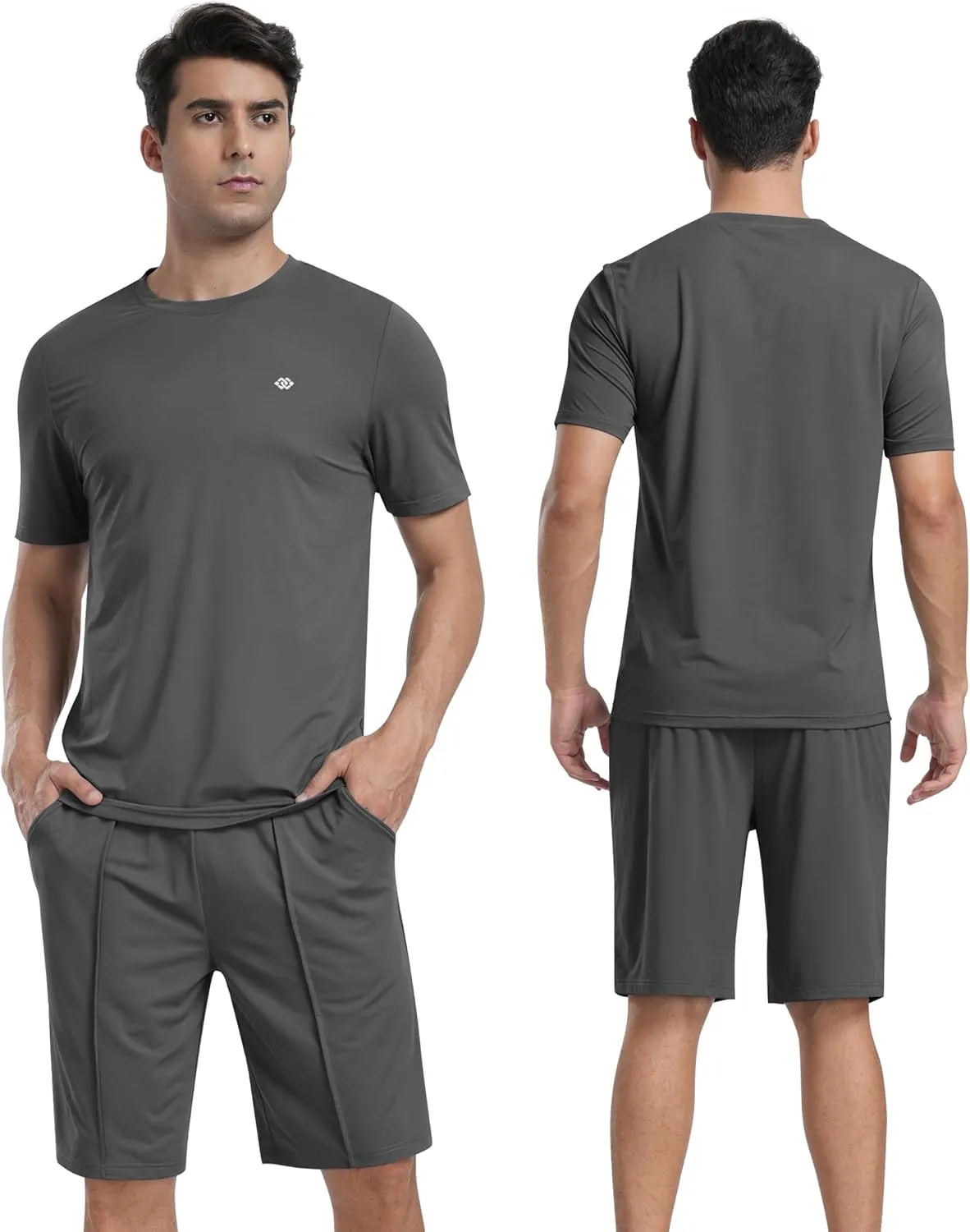MoFiz Mens Tracksuits 2 Piece Short Set Outfits Cozy Lightweight Sweatsuits Active Running Sports Casual Sets