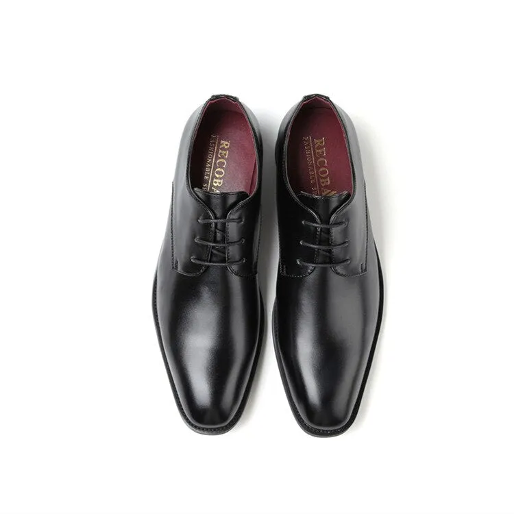 NPEZKGC Oxford Mens Dress Shoes Formal Business Lace-up Full Grain Leather Minimalist Shoes for Men
