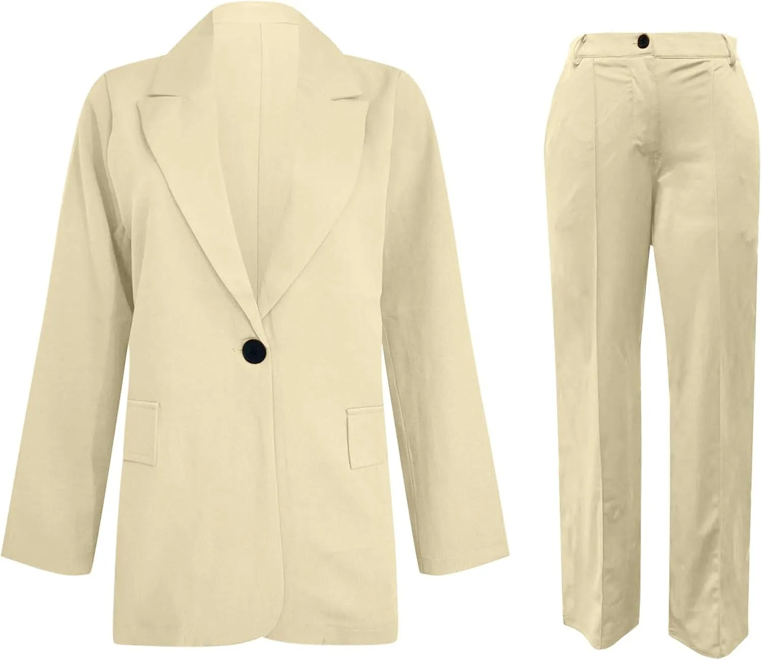 Oversized Blazers for Women Casual Open Front Button Suit Jackets Long Sleeve Lapel Jackets with Pockets
