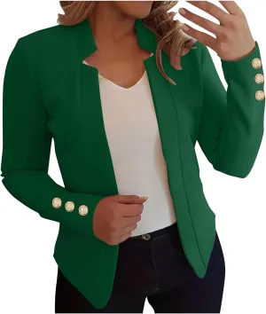 Women Blazers Slim Fit Cropped Blazer Open Front Cardigan Work Shawl Suit Jacket Business Casual Lightweight Suit