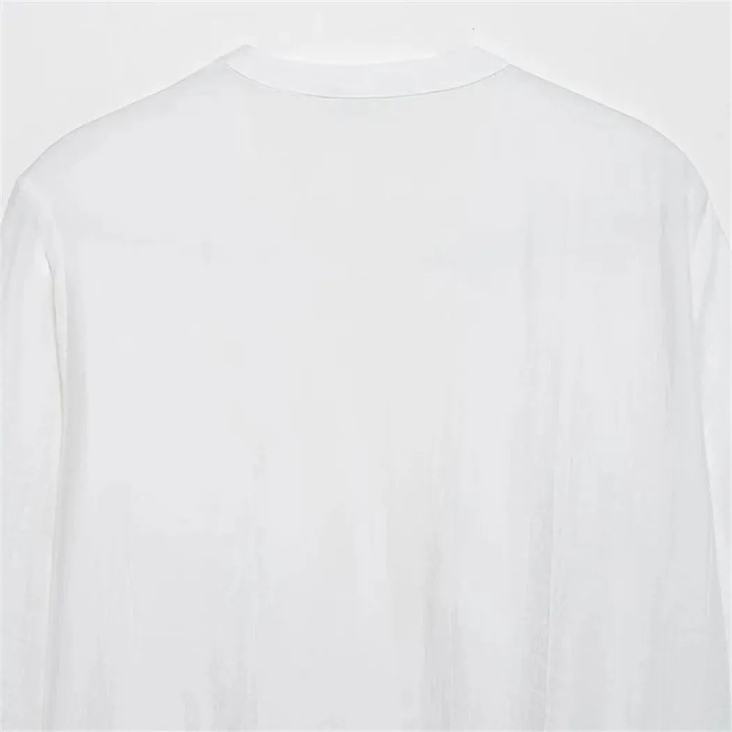 Women Vintage V Neck Single Breasted Pleated Long Sleeve Blouse Fashion Ruffled Work Top