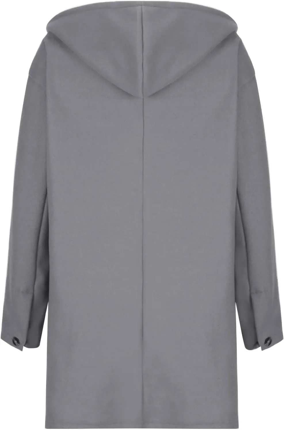 Women's Thicken Wool Blend Oversized Hoodeed Trench Coats Stand Collar Single Breasted Pea Coat Plus Size Overcoat